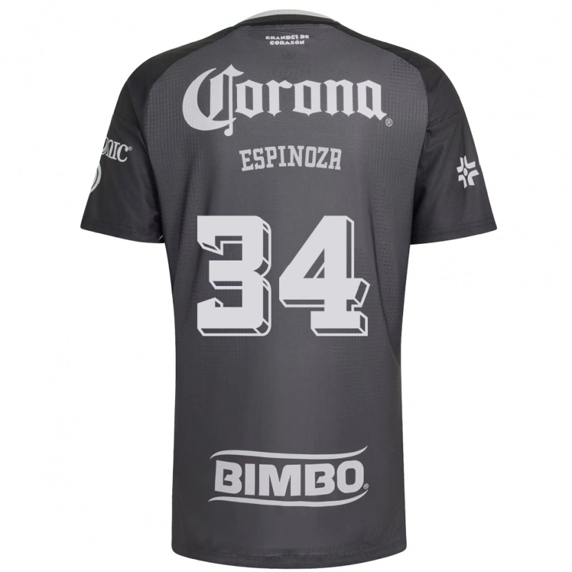 Danxen Dames Dagoberto Espinoza #34 Grijs Wit Zwart Uitshirt Uittenue 2026/27 T-Shirt