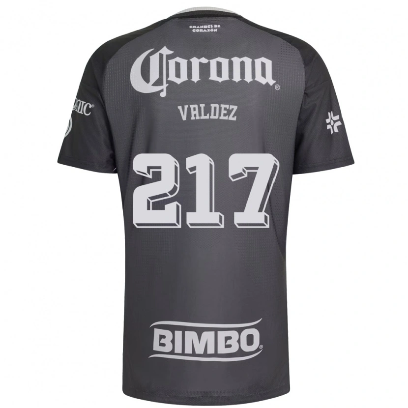 Danxen Dames Víctor Valdez #217 Grijs Wit Zwart Uitshirt Uittenue 2026/27 T-Shirt