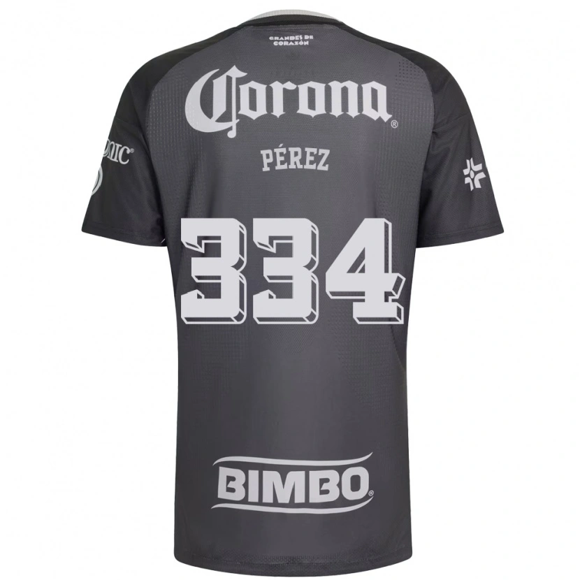 Danxen Dames Diego Pérez #334 Grijs Wit Zwart Uitshirt Uittenue 2026/27 T-Shirt