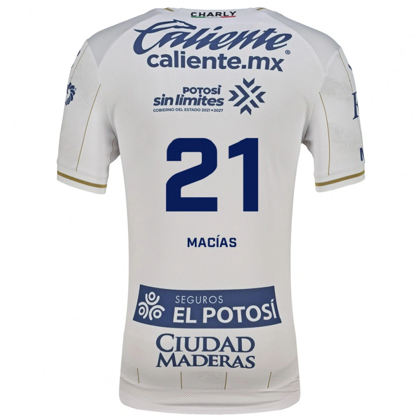 Danxen Dames Óscar Macías #21 Wit Blauw Uitshirt Uittenue 2026/27 T-Shirt