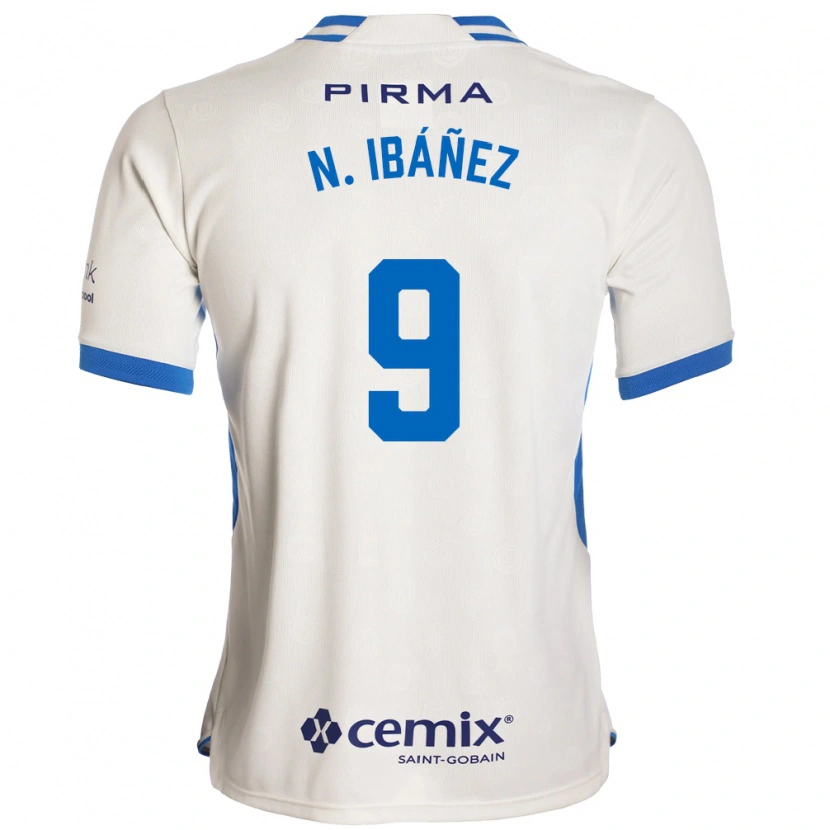 Danxen Dames Nicolás Ibáñez #9 Wit Blauw Rood Uitshirt Uittenue 2026/27 T-Shirt