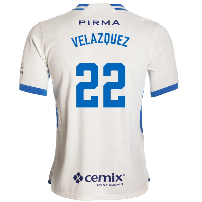 Danxen Dames Hireri Velazquez #22 Wit Blauw Rood Uitshirt Uittenue 2026/27 T-Shirt