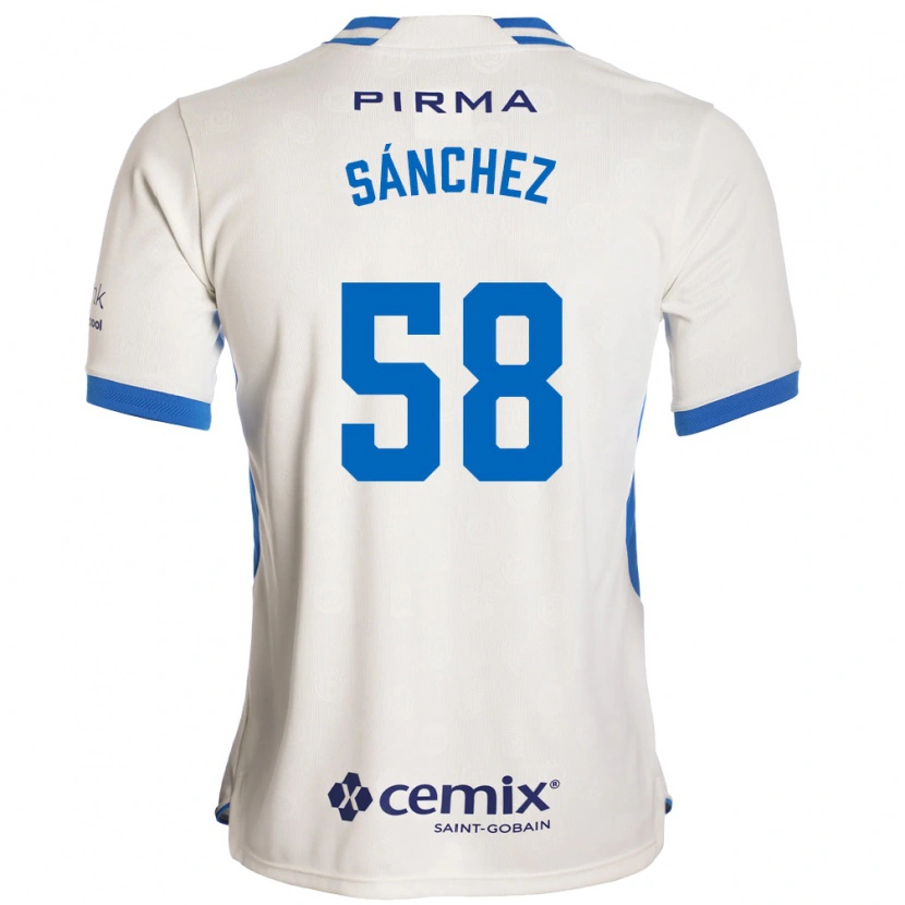 Danxen Dames Emmanuel Sánchez #58 Wit Blauw Rood Uitshirt Uittenue 2026/27 T-Shirt