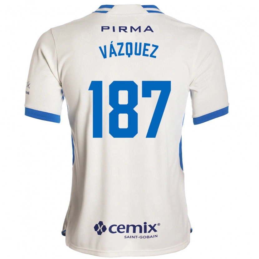 Danxen Dames Cristian Vázquez #187 Wit Blauw Rood Uitshirt Uittenue 2026/27 T-Shirt
