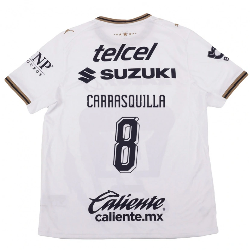 Danxen Dames Adalberto Carrasquilla #8 Wit Zwart Bruin Uitshirt Uittenue 2026/27 T-Shirt