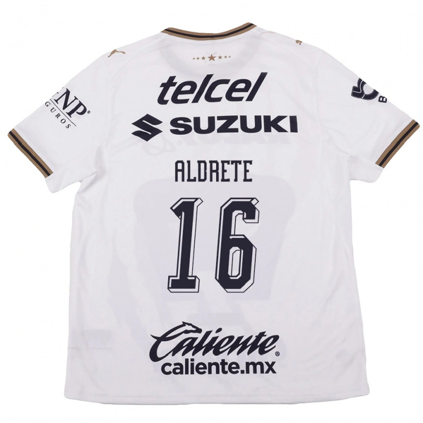 Danxen Dames Adrian Aldrete #16 Wit Zwart Bruin Uitshirt Uittenue 2026/27 T-Shirt