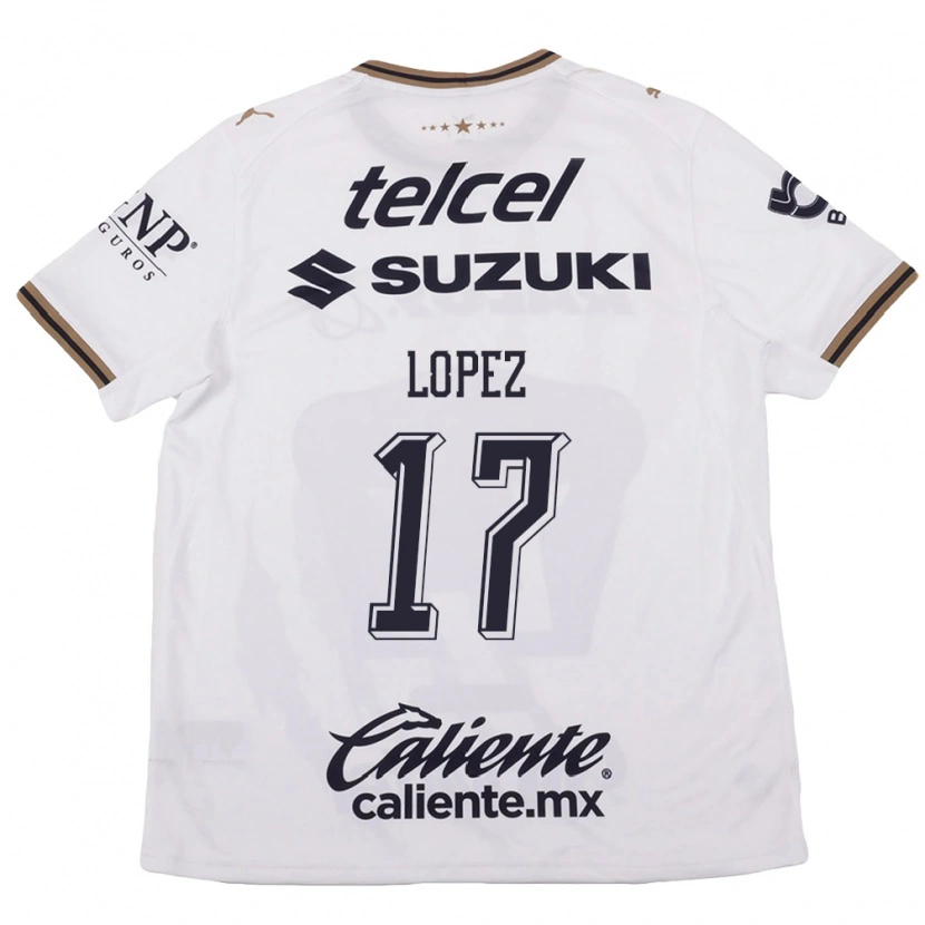 Danxen Dames Leonel Lopez #17 Wit Zwart Bruin Uitshirt Uittenue 2026/27 T-Shirt