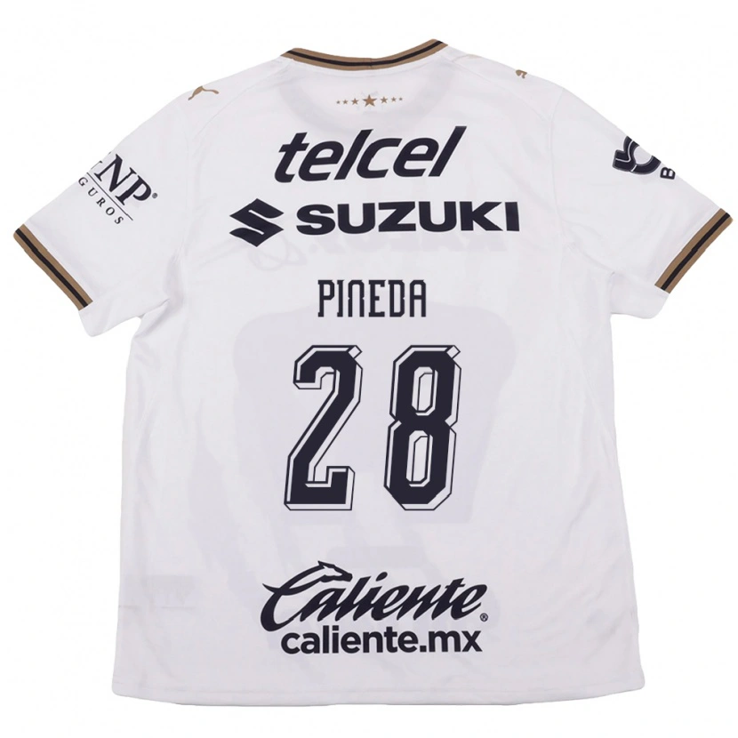 Danxen Dames Grecia Pineda #28 Wit Zwart Bruin Uitshirt Uittenue 2026/27 T-Shirt