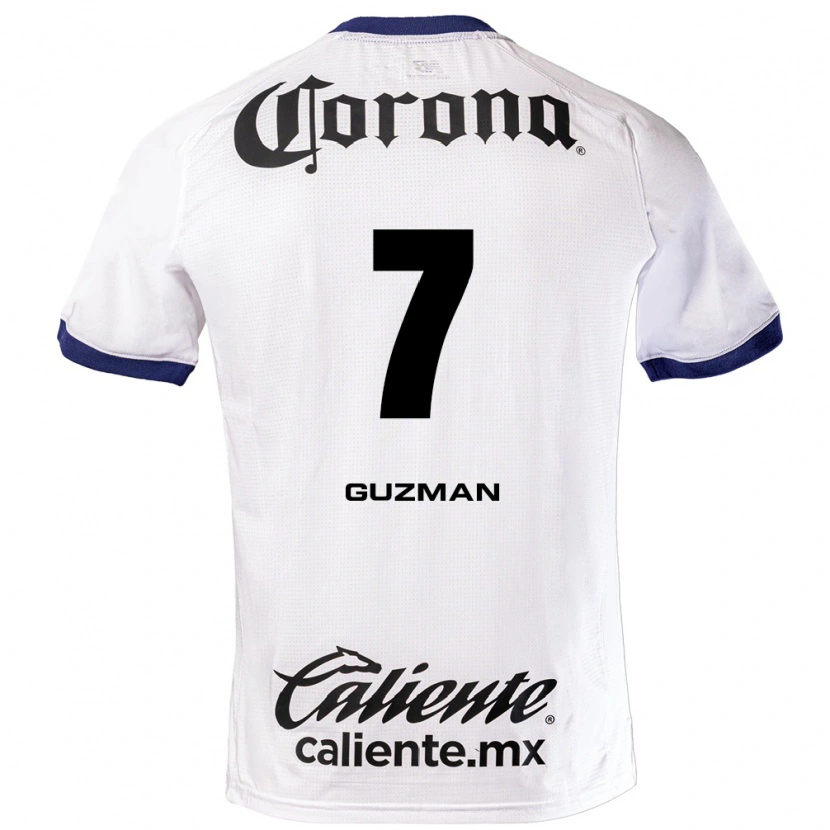 Danxen Dames Víctor Guzmán #7 Wit Blauw Zwart Uitshirt Uittenue 2026/27 T-Shirt