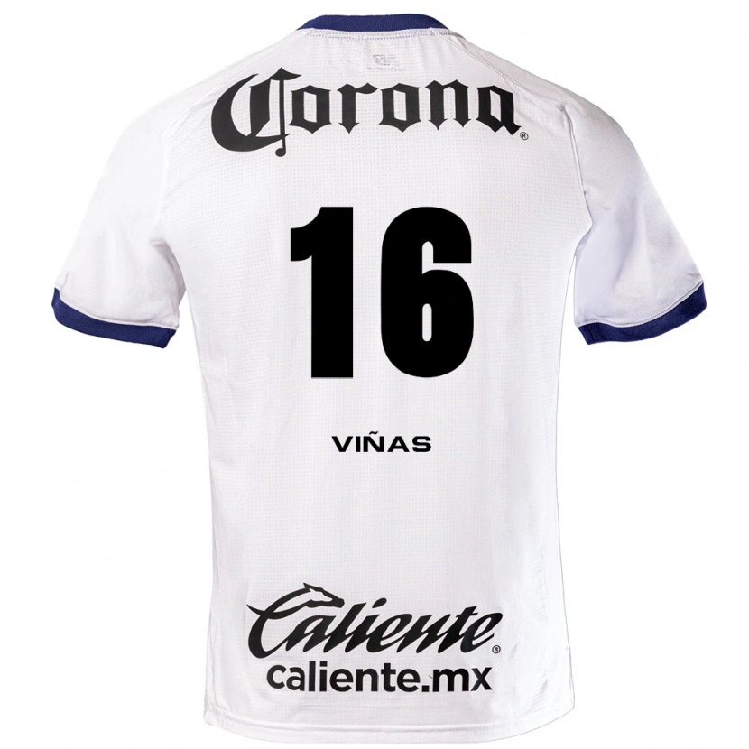 Danxen Dames Federico Viñas #16 Wit Blauw Zwart Uitshirt Uittenue 2026/27 T-Shirt