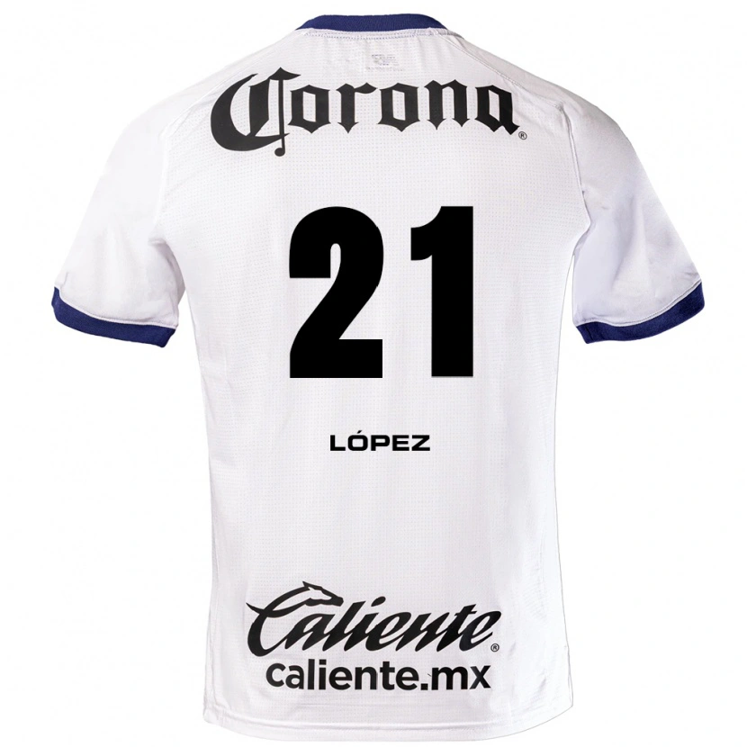 Danxen Dames Iván López #21 Wit Blauw Zwart Uitshirt Uittenue 2026/27 T-Shirt