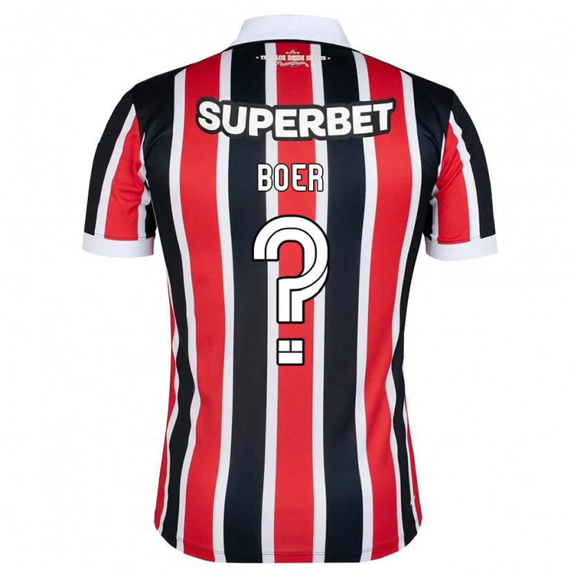 Danxen Dames Enzo Boer #0 Rood Wit Zwart Uitshirt Uittenue 2026/27 T-Shirt