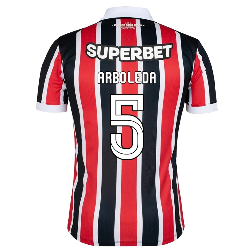 Danxen Dames Robert Arboleda #5 Rood Wit Zwart Uitshirt Uittenue 2026/27 T-Shirt
