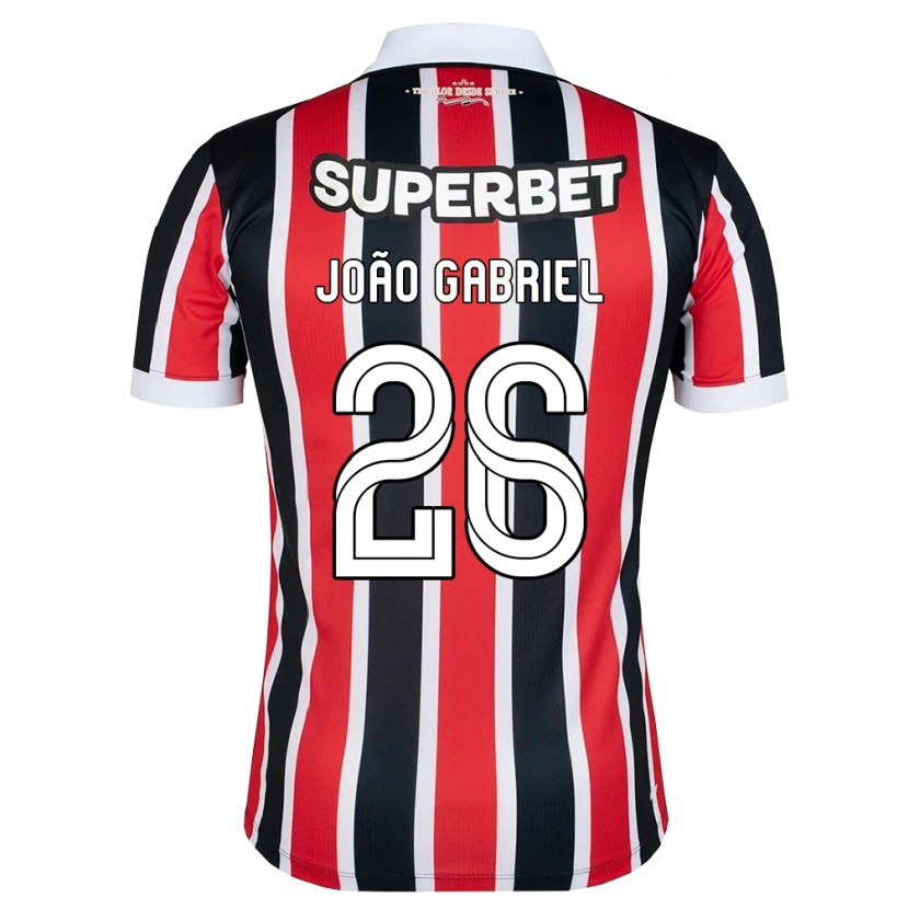Danxen Dames João Gabriel #26 Rood Wit Zwart Uitshirt Uittenue 2026/27 T-Shirt