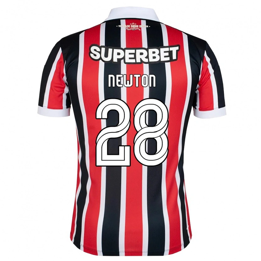 Danxen Dames Newton Araujo Da Costa Júnior #28 Rood Wit Zwart Uitshirt Uittenue 2026/27 T-Shirt