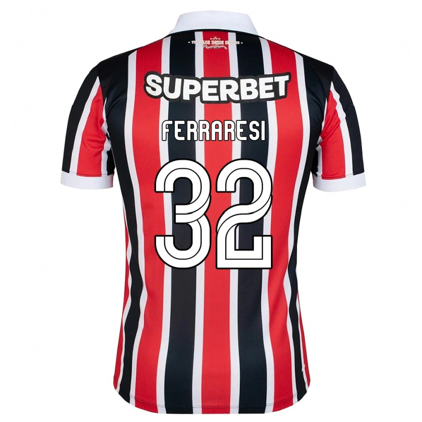 Danxen Dames Nahuel Ferraresi #32 Rood Wit Zwart Uitshirt Uittenue 2026/27 T-Shirt