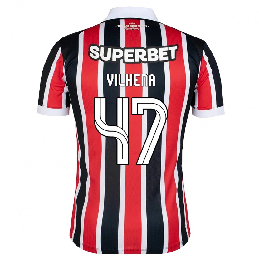 Danxen Dames Pedro Vilhena #47 Rood Wit Zwart Uitshirt Uittenue 2026/27 T-Shirt