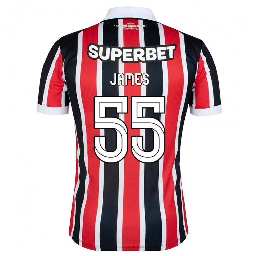 Danxen Dames James Rodriguez #55 Rood Wit Zwart Uitshirt Uittenue 2026/27 T-Shirt