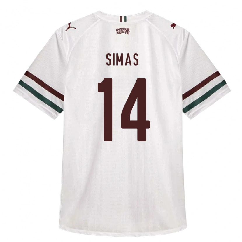 Danxen Dames Léo Simas #14 Wit Groen Bordeaux Rood Uitshirt Uittenue 2026/27 T-Shirt