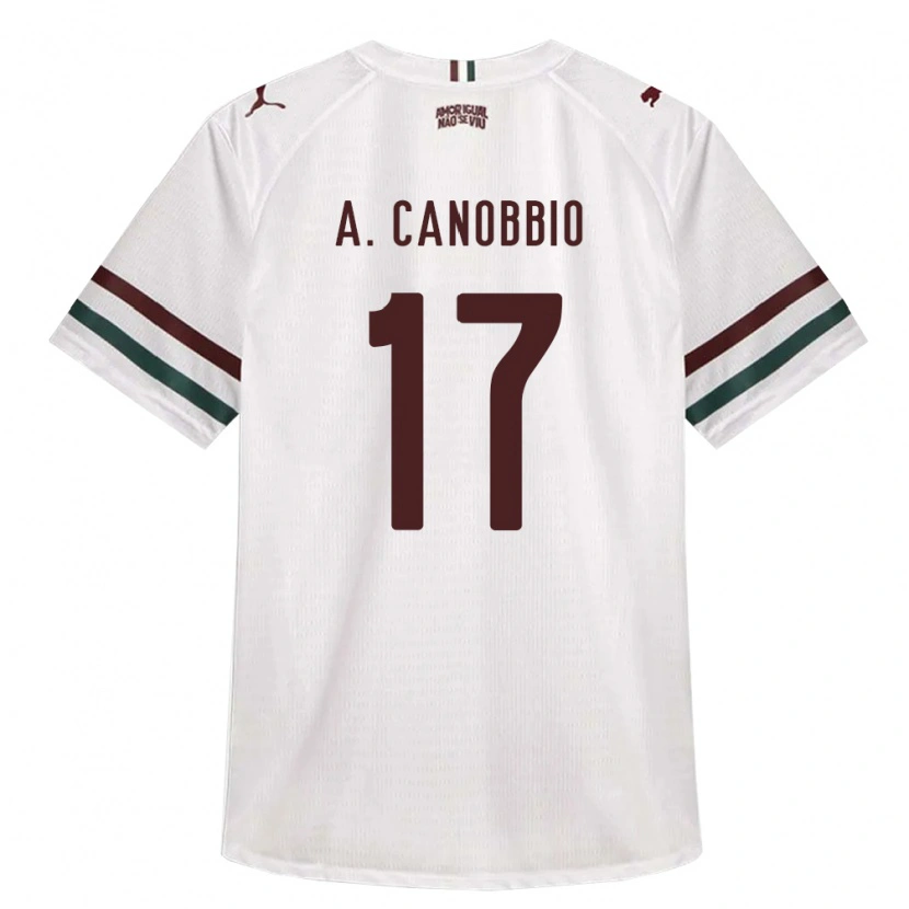 Danxen Dames Agustín Canobbio #17 Wit Groen Bordeaux Rood Uitshirt Uittenue 2026/27 T-Shirt