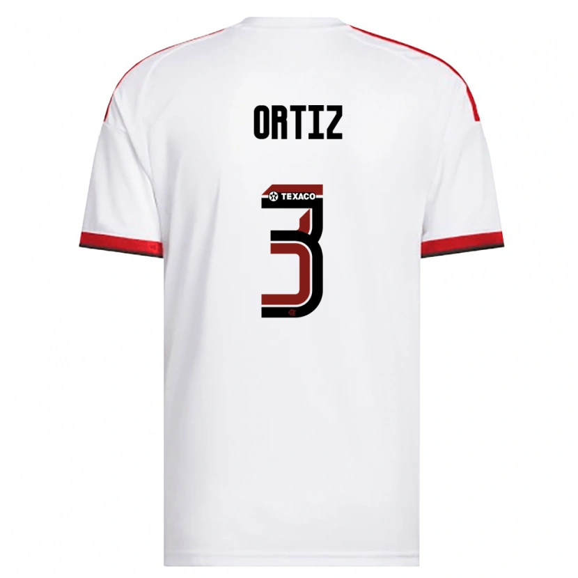 Danxen Dames Léo Ortiz #3 Wit Rood Zwart Uitshirt Uittenue 2026/27 T-Shirt