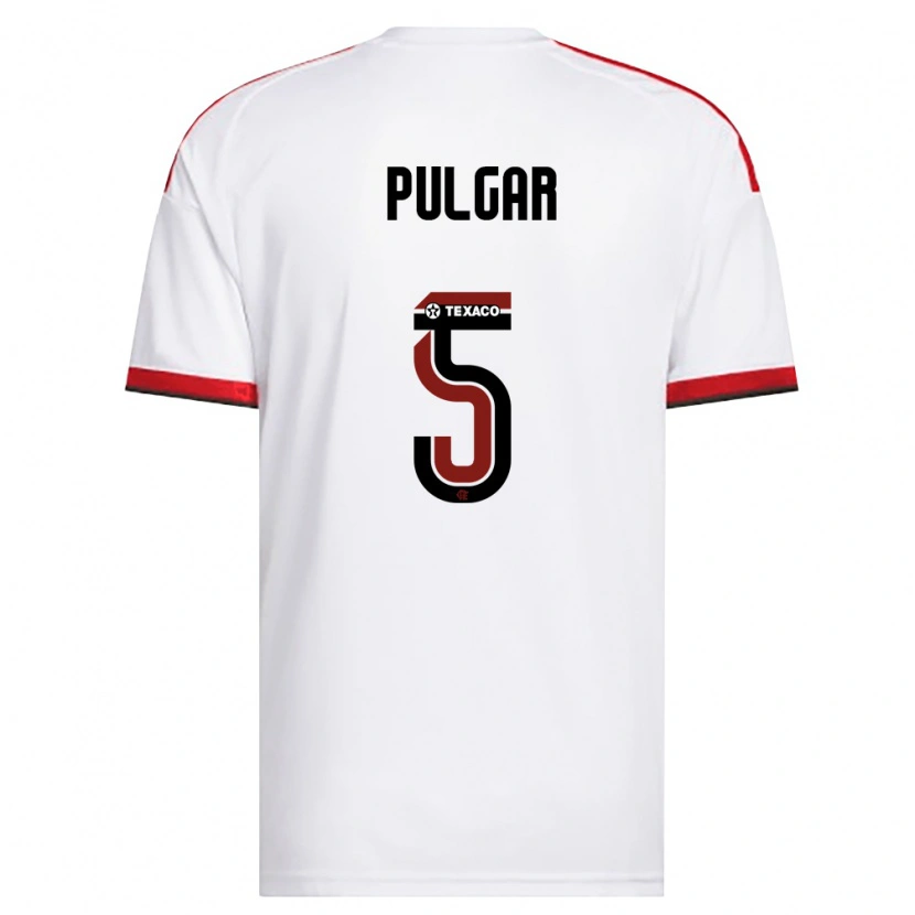 Danxen Dames Erick Pulgar #5 Wit Rood Zwart Uitshirt Uittenue 2026/27 T-Shirt