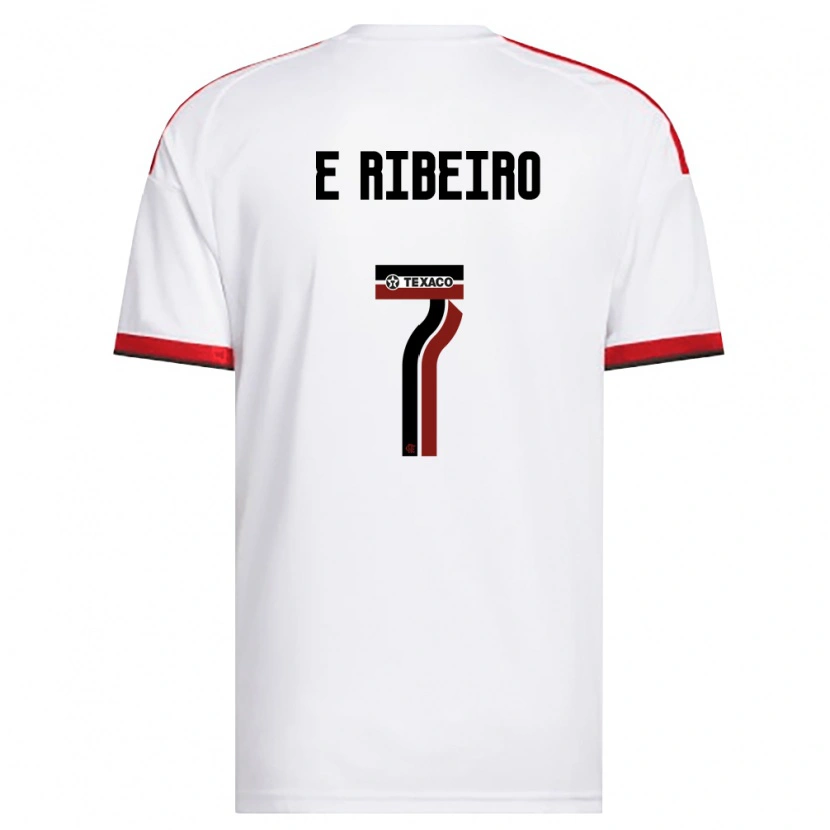 Danxen Dames Everton Ribeiro #7 Wit Rood Zwart Uitshirt Uittenue 2026/27 T-Shirt