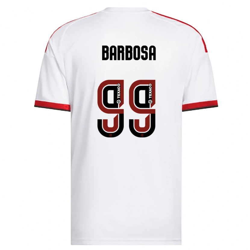 Danxen Dames Gabriel Barbosa #99 Wit Rood Zwart Uitshirt Uittenue 2026/27 T-Shirt