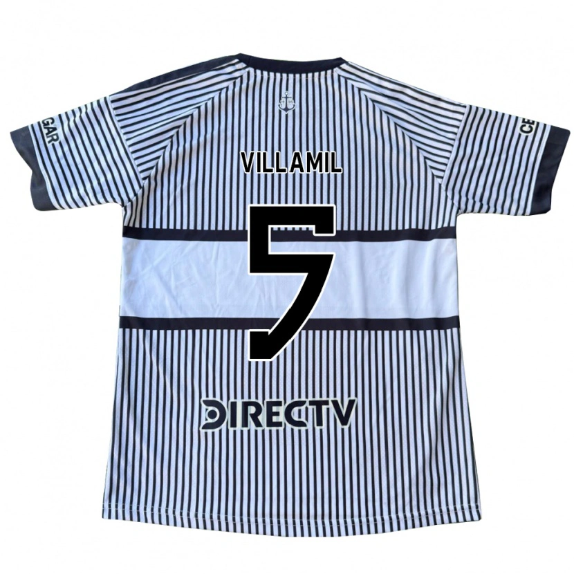 Danxen Dames Martín Villamil #5 Wit Zwart Geel Uitshirt Uittenue 2026/27 T-Shirt
