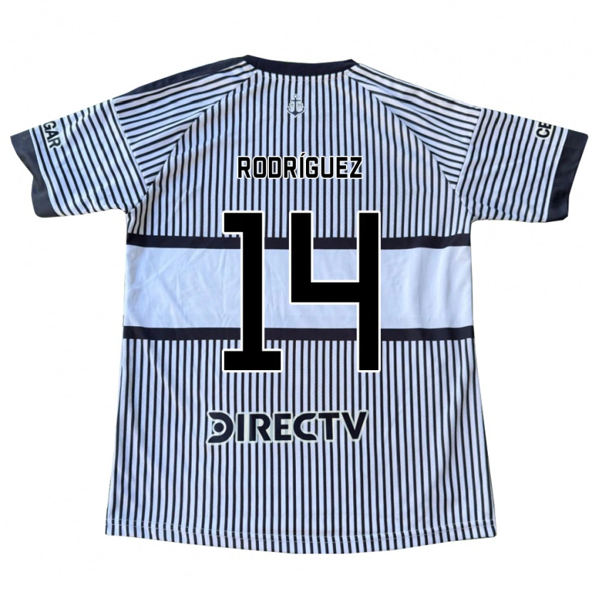 Danxen Dames Isaías Rodríguez #14 Wit Zwart Geel Uitshirt Uittenue 2026/27 T-Shirt