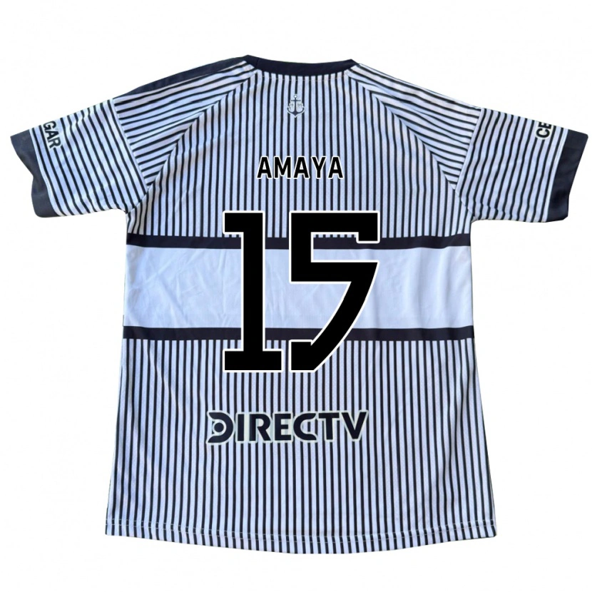 Danxen Dames Facundo Amaya #15 Wit Zwart Geel Uitshirt Uittenue 2026/27 T-Shirt