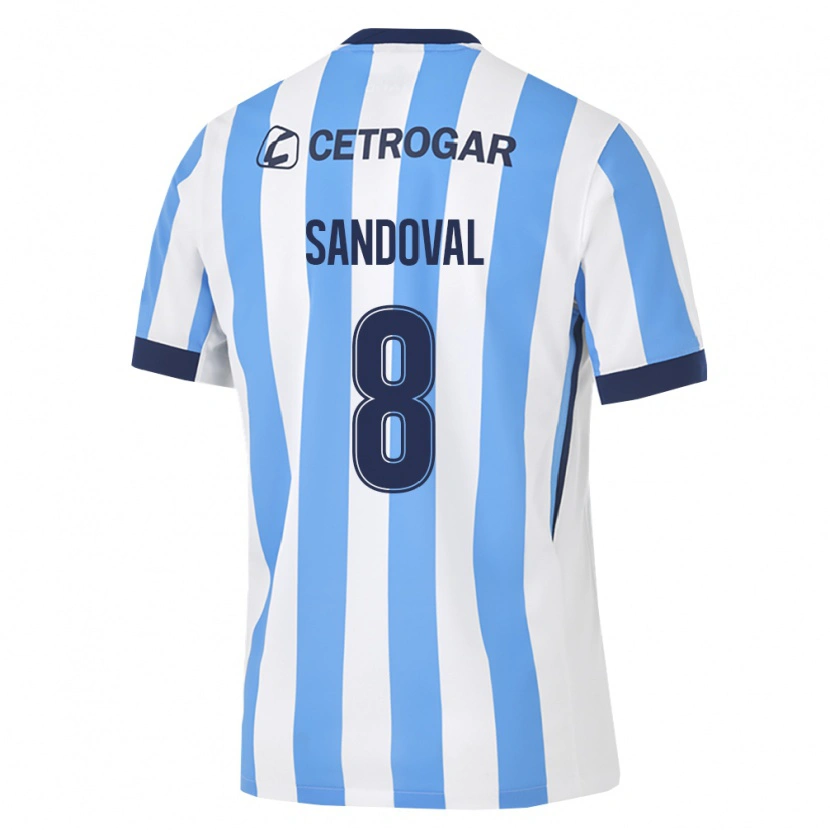 Danxen Kinderen Micaela Sandoval #8 Lichtblauw Wit Zwart Thuisshirt Thuistenue 2026/27 T-Shirt