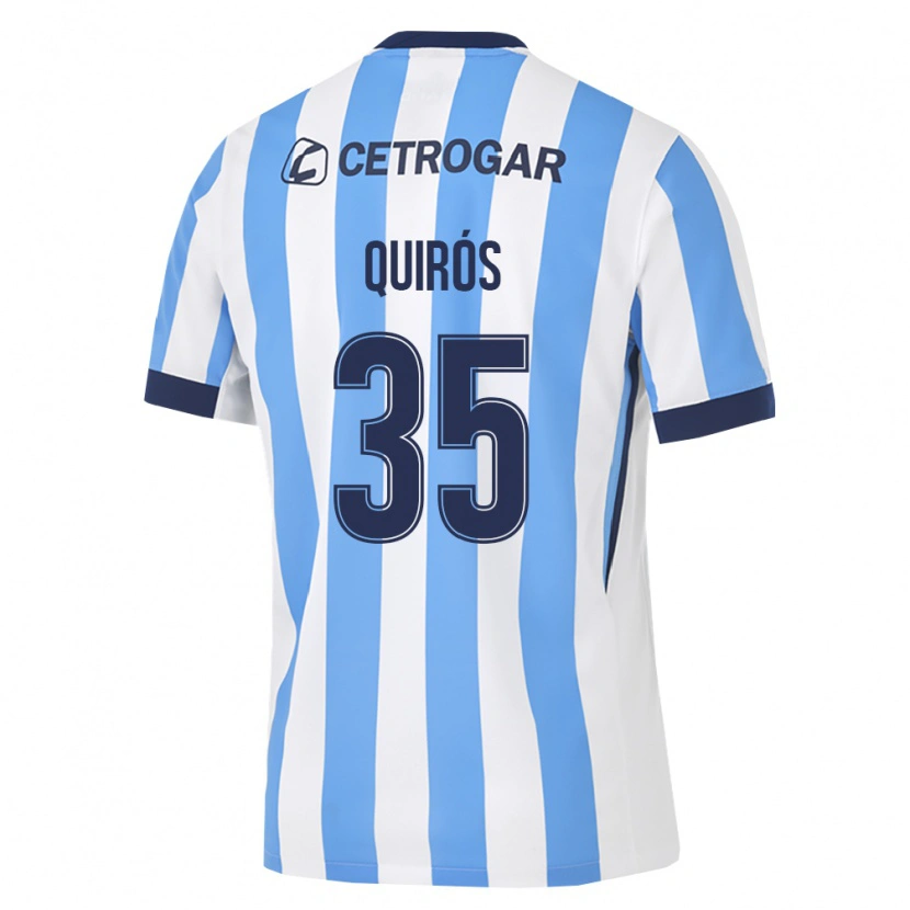 Danxen Kinderen Santiago Quirós #35 Lichtblauw Wit Zwart Thuisshirt Thuistenue 2026/27 T-Shirt