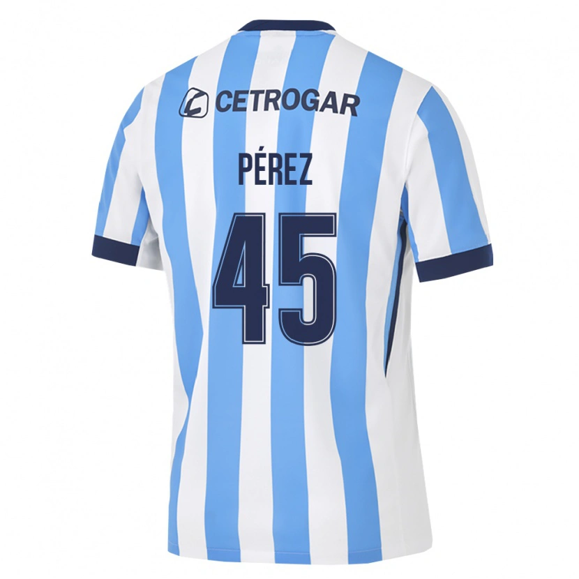 Danxen Kinderen Ezequiel Pérez #45 Lichtblauw Wit Zwart Thuisshirt Thuistenue 2026/27 T-Shirt