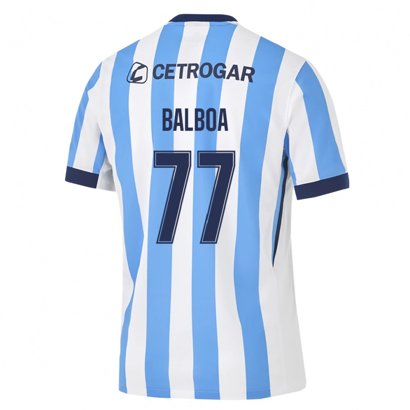 Danxen Kinderen Adrián Balboa #77 Lichtblauw Wit Zwart Thuisshirt Thuistenue 2026/27 T-Shirt