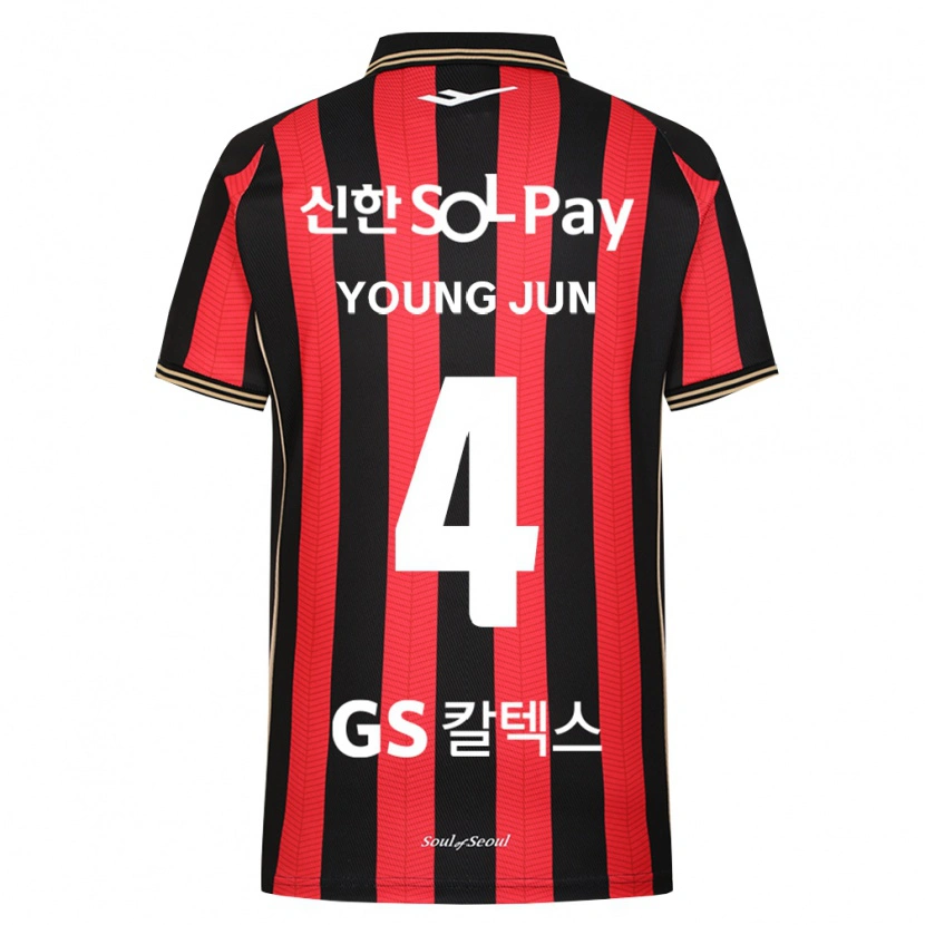Danxen Kinderen Young-Jun Lee #4 Rood Wit Zwart Thuisshirt Thuistenue 2026/27 T-Shirt
