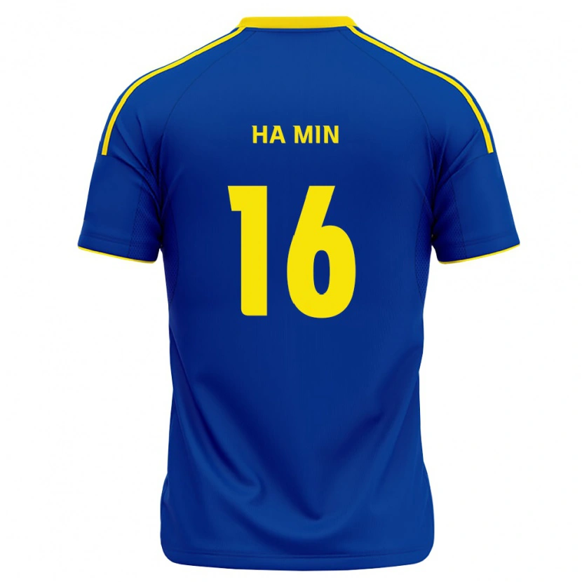Danxen Kinderen Ha-Min Kim #16 Koninklijk Blauw Geel Thuisshirt Thuistenue 2026/27 T-Shirt