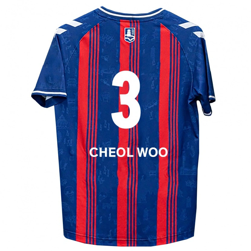 Danxen Kinderen Cheol-Woo Park #3 Blauw Rood Wit Thuisshirt Thuistenue 2026/27 T-Shirt