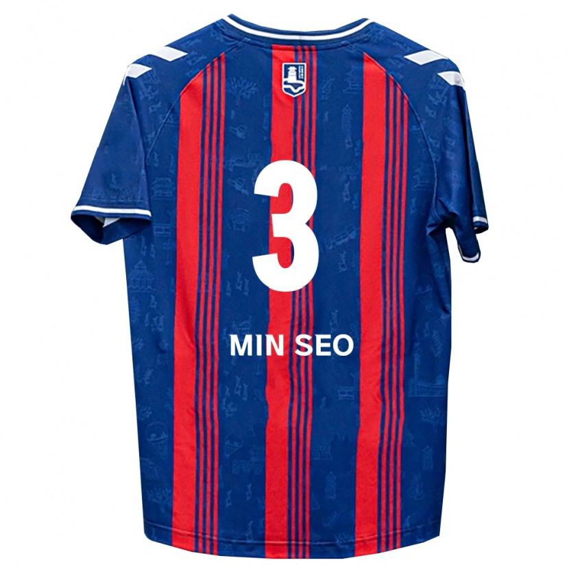 Danxen Kinderen Min-Seo Park #3 Blauw Rood Wit Thuisshirt Thuistenue 2026/27 T-Shirt