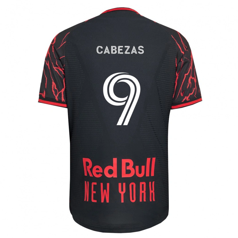 Danxen Kinderen Jorge Cabezas #9 Rood Zwart Wit Thuisshirt Thuistenue 2026/27 T-Shirt
