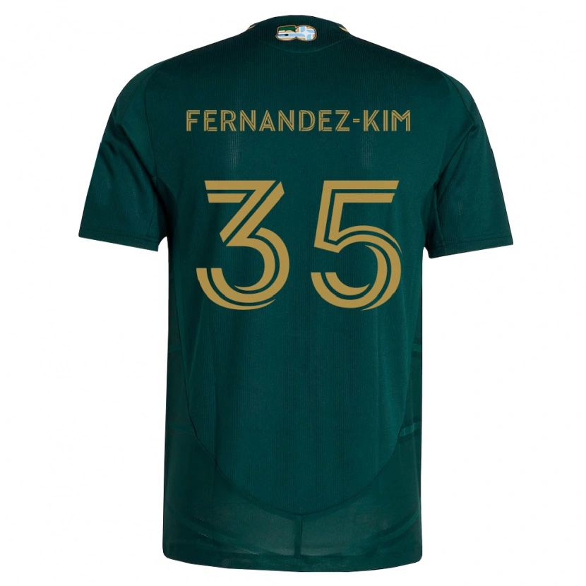 Danxen Kinderen Lucas Fernandez-Kim #35 Donkergroen Bruin Thuisshirt Thuistenue 2026/27 T-Shirt