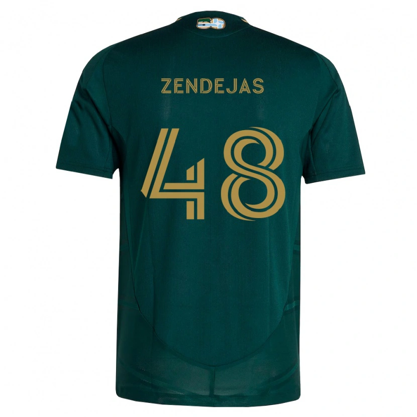 Danxen Kinderen Noah Zendejas #48 Donkergroen Bruin Thuisshirt Thuistenue 2026/27 T-Shirt