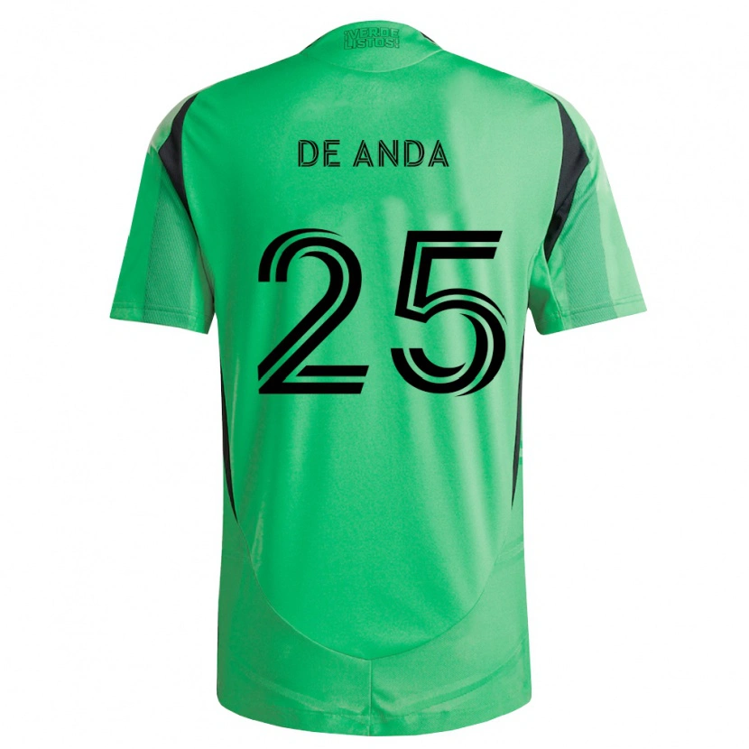 Danxen Kinderen Anthony De Anda #25 Smaragdgroen Zwart Thuisshirt Thuistenue 2026/27 T-Shirt