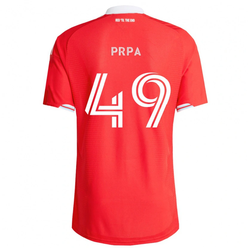 Danxen Kinderen Luka Prpa #49 Rood Diep Blauw Wit Thuisshirt Thuistenue 2026/27 T-Shirt