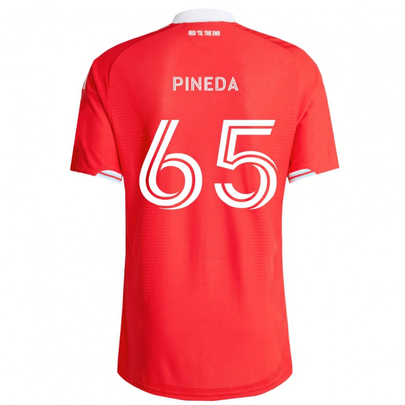 Danxen Kinderen Oscar Pineda #65 Rood Diep Blauw Wit Thuisshirt Thuistenue 2026/27 T-Shirt