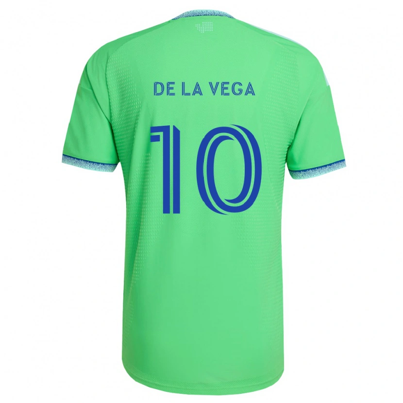 Danxen Kinderen Pedro De La Vega #10 Groen Lichtblauw Thuisshirt Thuistenue 2026/27 T-Shirt