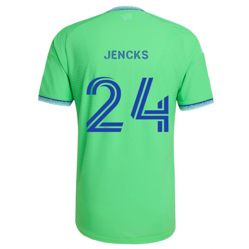 Danxen Kinderen India Jencks #24 Groen Lichtblauw Thuisshirt Thuistenue 2026/27 T-Shirt