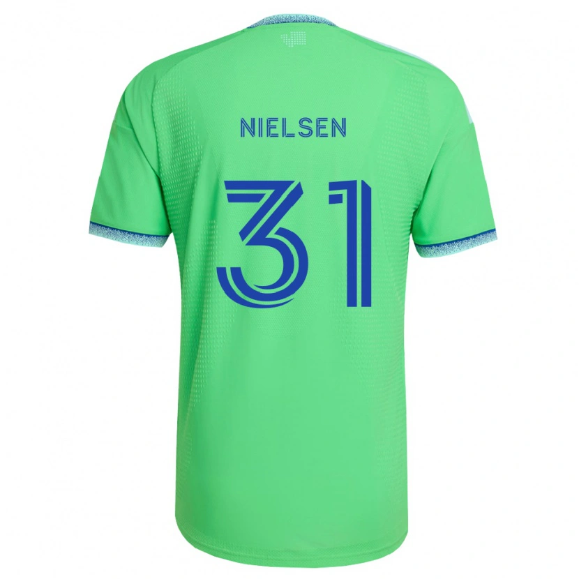 Danxen Kinderen Madeline Nielsen #31 Groen Lichtblauw Thuisshirt Thuistenue 2026/27 T-Shirt