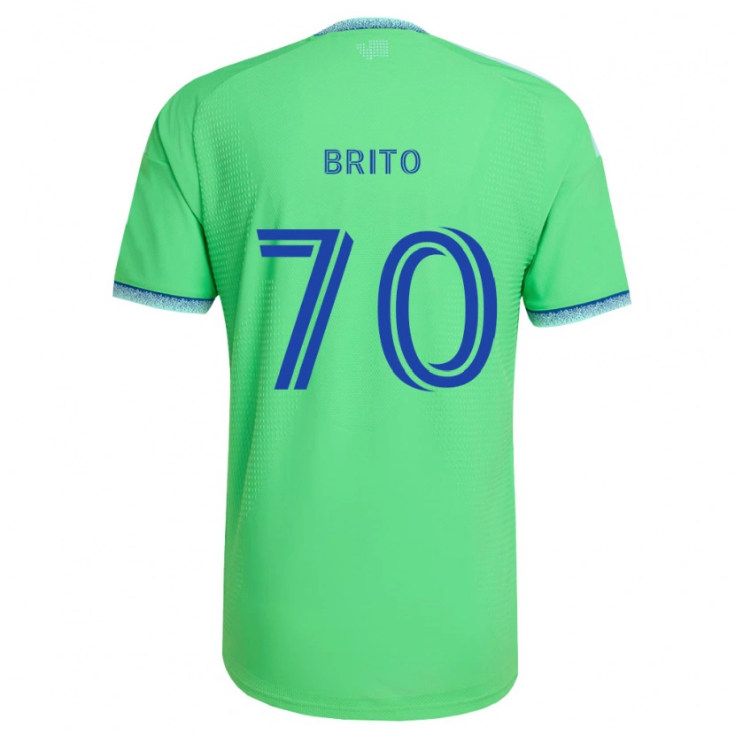 Danxen Kinderen Kelvin-Luis Brito #70 Groen Lichtblauw Thuisshirt Thuistenue 2026/27 T-Shirt