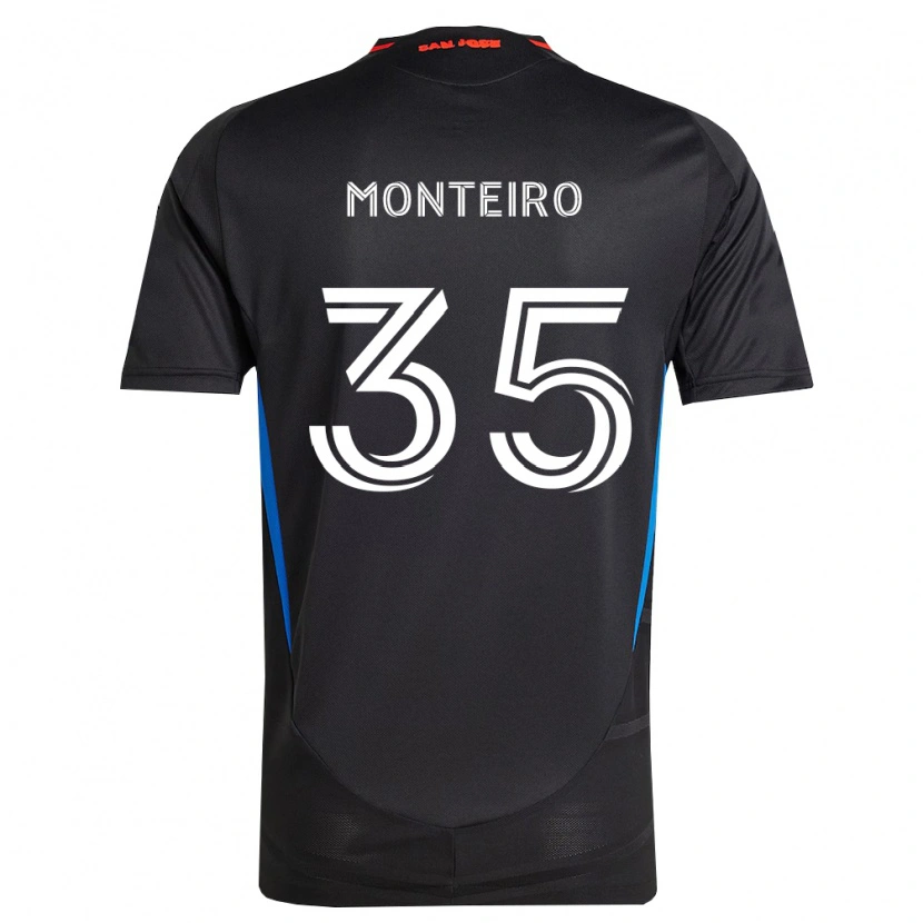 Danxen Kinderen Jamiro Monteiro #35 Blauw Wit Zwart Thuisshirt Thuistenue 2026/27 T-Shirt